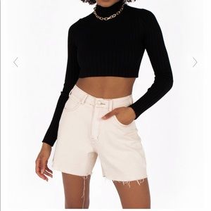 Dissh old school denim jean shorts beige 6